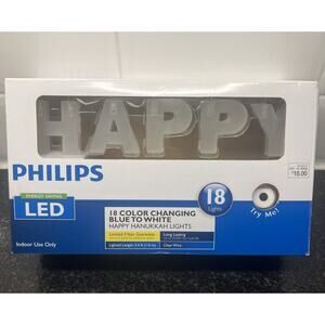 Philips Happy Hanukkah Lights Letters That Spell "Happy Hanukkah" Tested & Works